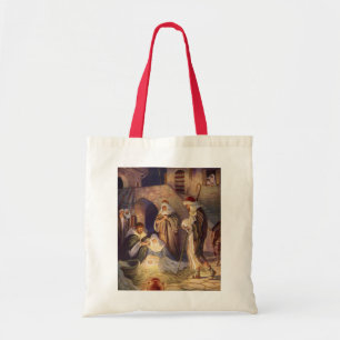 Vintage-jultomhet, 3 Shepherds och Jesus Tygkasse