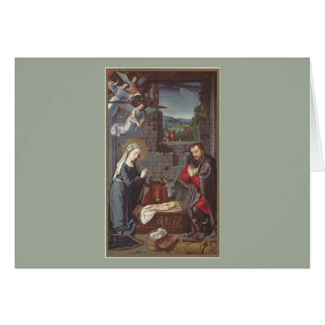 Vintage jultomhet hälsningskort (Framsidan Horizontal)