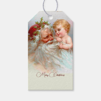 Vintage jultomte anpassningsbar presentetikett