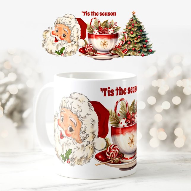 Vintage jultomte Elegant Cute Mugg (Vintage Santa Christmas Elegant Cute Mug)