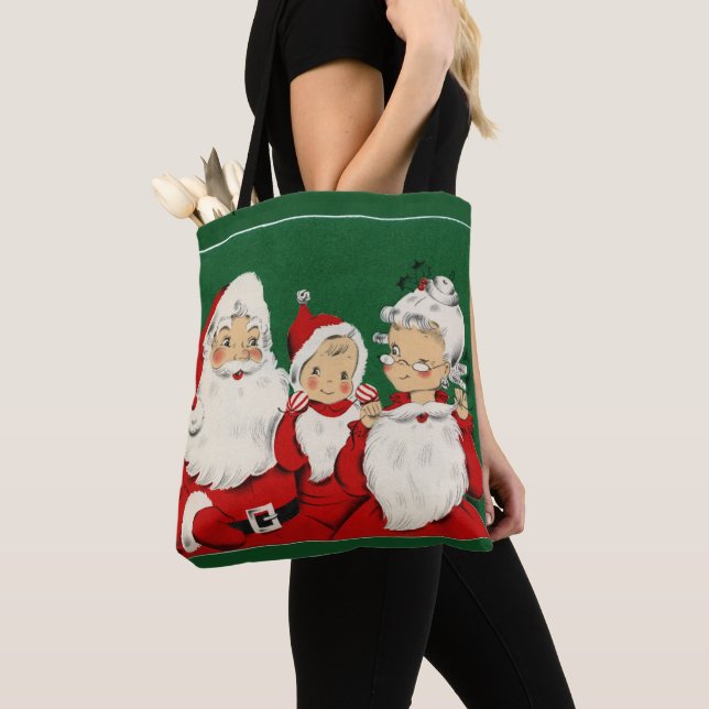 Vintage jultomte - julklapp tygkasse (Närbild)