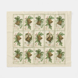 Vintage jultomte Klockor Helgdag Blanket Fleecefilt