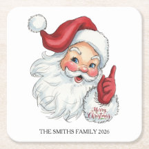 Vintage jultomte Papper Underlägg | Retro Holi