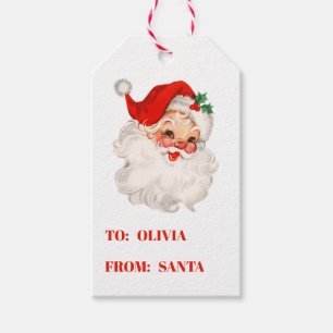 Vintage jultomte presentetikett