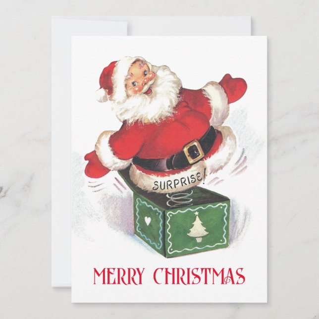 Vintage-jultomtekort - Helgdag Julkort (Framsida)