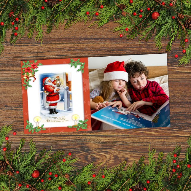 Vintage Jultomten Anpassningsbar Foto Julkort (Skapare uppladdad)