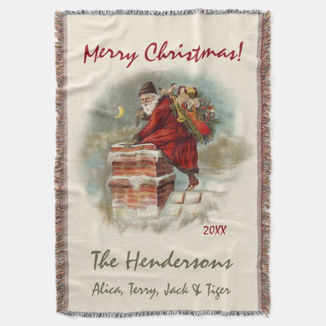 Vintage Jultomten Anpassningsbar jul Mysfilt (Framsidan Vertikal)