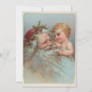 Vintage Jultomten Baby Barnjul Helgdag Julkort