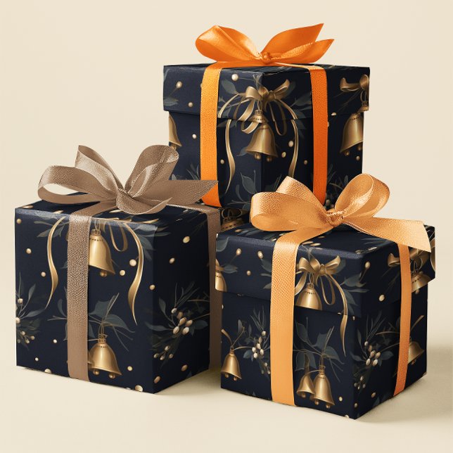 Vintage Jultomten Bell-julklapp Presentpapper (Skapare uppladdad)