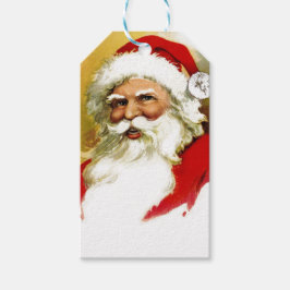 Vintage Jultomten Bust Presentetikett