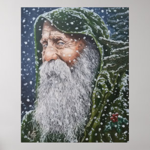Vintage Jultomten, Far Yule, jul Poster