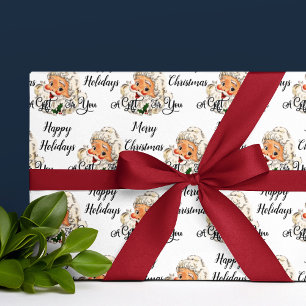 Vintage Jultomten Gammal, fastiserad jultomte Presentpapper