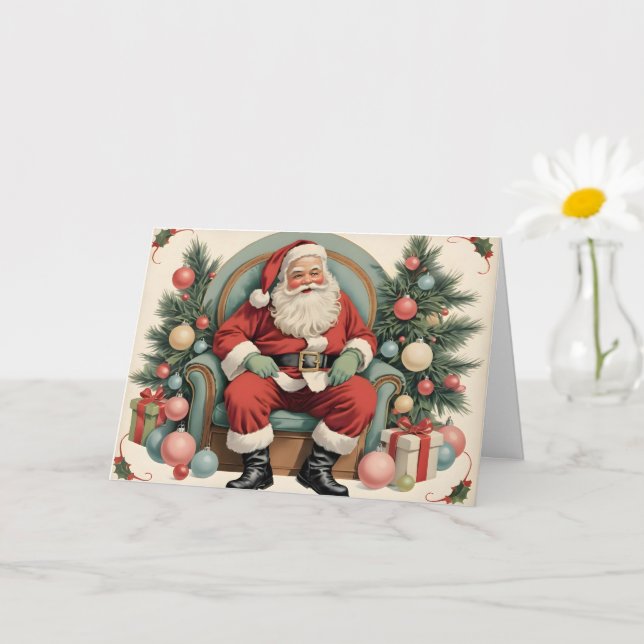 Vintage Jultomten God jul Kort (Liten växt)