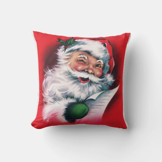 Vintage Jultomten, God jul, lycklig, Jultomten, Kudde (Framsida)