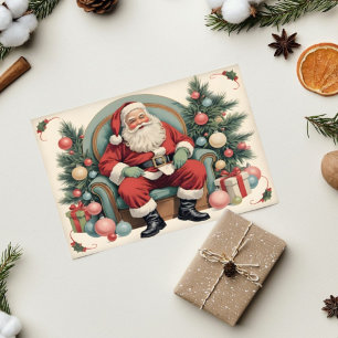 Vintage Jultomten God jul Vykort