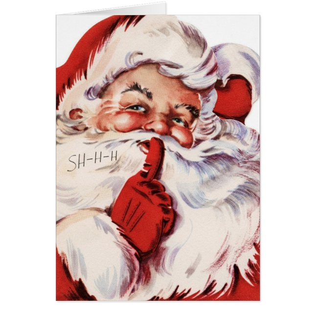 Vintage jultomten hälsningskort (Framsidan)