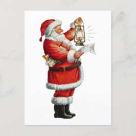 Vintage jultomten helg vykort