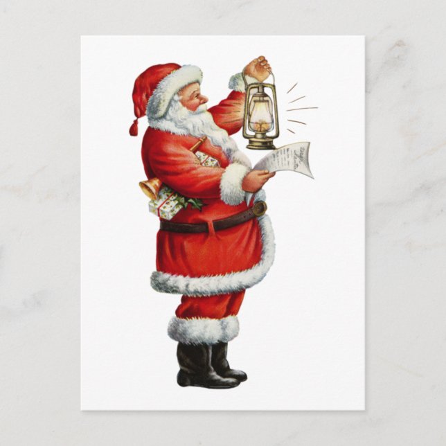 Vintage jultomten helg vykort (Framsida)