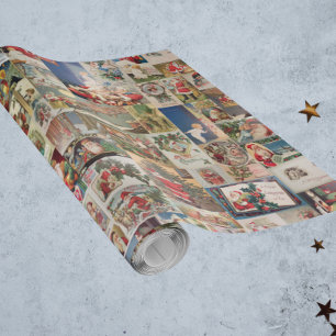 Vintage jultomten Helgdag Decoupage-vykort Presentpapper