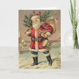 Vintage Jultomten Helgkort