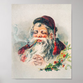 Vintage Jultomten Illustration-Helgdag Poster