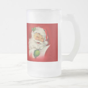 Vintage Jultomten jul Frostat Ölglas