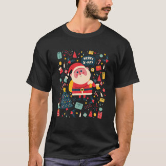 Vintage Jultomten jul Gammal fashicken Merry T Shirt