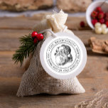 Vintage Jultomten jul Helgdag Adress Runt Klistermärke<br><div class="desc">Returadress vintage Santa med namn och adress runt cirkeln</div>