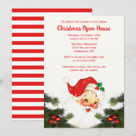 Vintage Jultomten jul - Helgdag Open House Inbjudningar