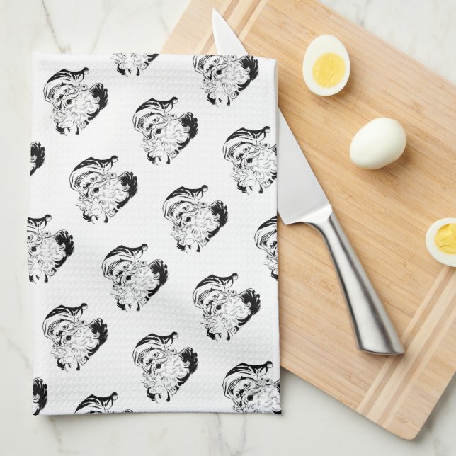 Vintage Jultomten jul Kökshandduk (Vikt i Fjärdedel)