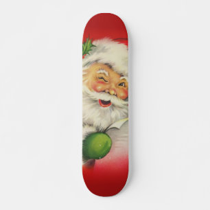 Vintage Jultomten jul Mini Skateboard Bräda 18,5 Cm