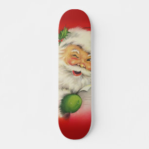 Vintage Jultomten jul Mini Skateboard Bräda 18,7 Cm