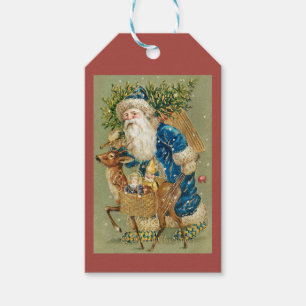 Vintage Jultomten jul Presentetikett