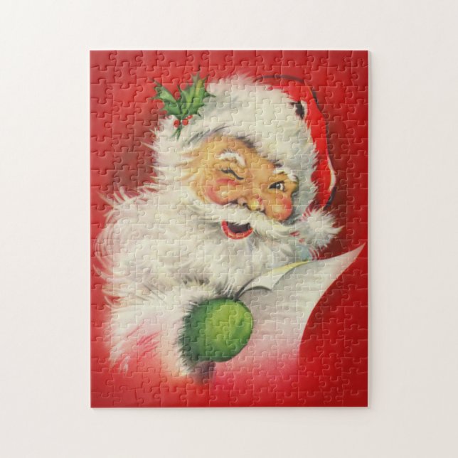 Vintage Jultomten jul Pussel (Vertikal)