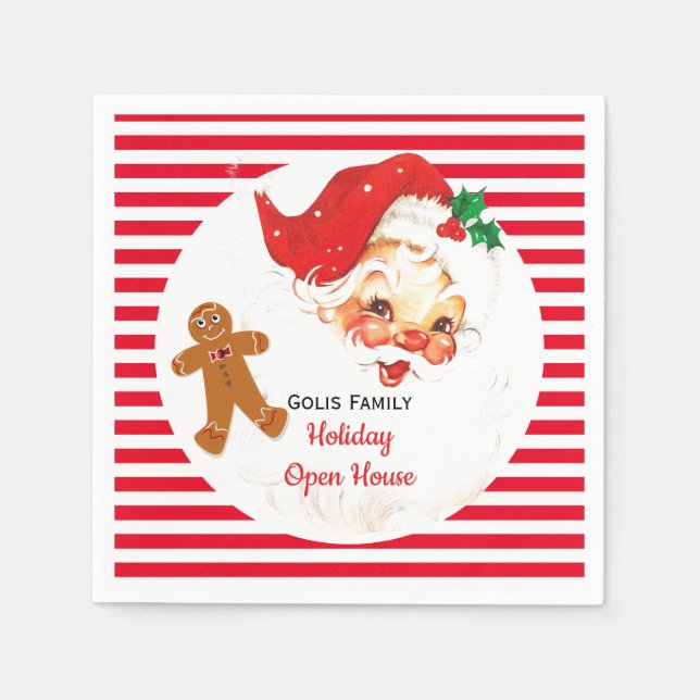 Vintage Jultomten julafton Julfest Pappersservett (Framsidan)