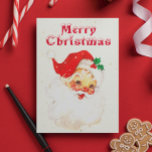 Vintage Jultomten julafton Julkort<br><div class="desc">Den här designen skapades genom digital grafik. Den kan vara personlig i det område som tillhandahålls genom att ändra fotot och/eller text. Du kan också anpassa den genom att klicka för att anpassa ytterligare alternativ och ta bort eller ändra bakgrunden i färg, lägga till text, ändra texten färg eller stil...</div>