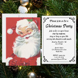 Vintage Jultomten julfest - inbjudan<br><div class="desc">Lätt att anpassa julfestinbjudan. Vintage illustrerar julens helgdag med lycklig,  jolly Jultomten som bär hatt och vinkling som om han hade en hemlighet. Ho,  ho,  ho,  God jul!</div>