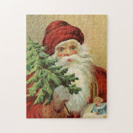 Vintage Jultomten Julgran Leksak Pussel