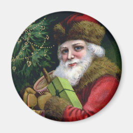 Vintage Jultomten julgranskretsen Magnet