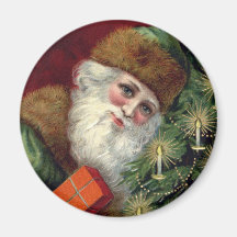 Vintage Jultomten julgranskretsen Magnet