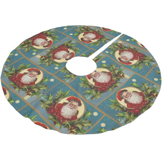 Vintage Jultomten Julgransmatta Borstad Polyester (Vinklad)