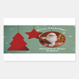 Vintage Jultomten julklapp Rektangulärt Klistermärke
