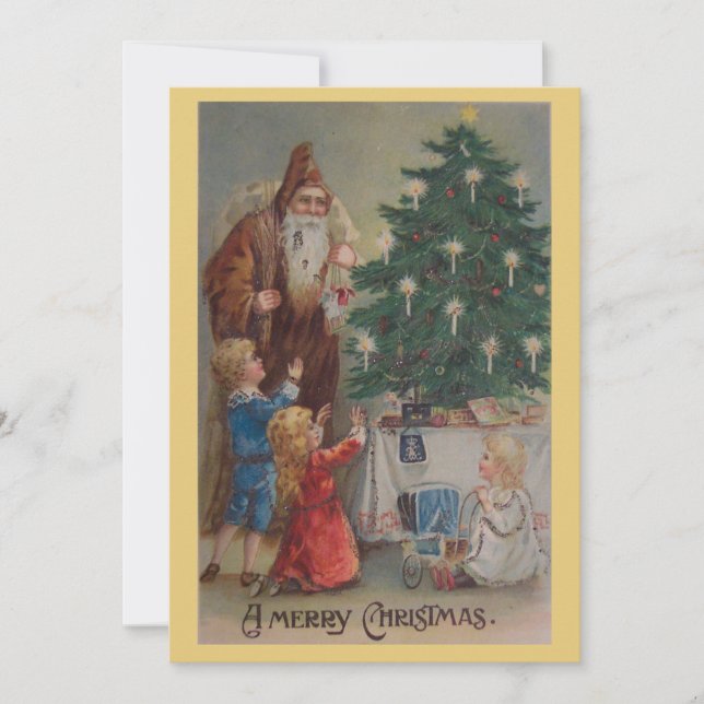Vintage Jultomten julkort (Framsida)