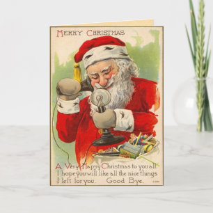 Vintage Jultomten julkort Helgkort