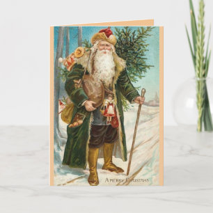 Vintage Jultomten julkort Helgkort