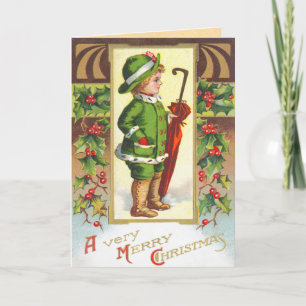 Vintage Jultomten julkort Helgkort