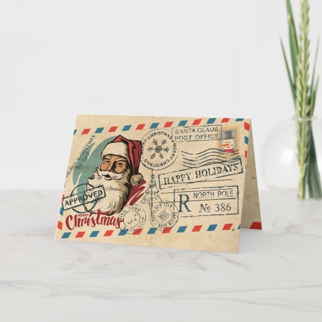 Vintage Jultomten julkort Kort (Framsida)