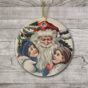 Vintage Jultomten julprydnad Julgransprydnad Keramik