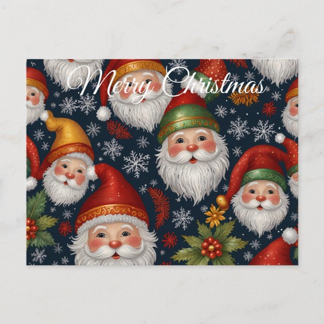 Vintage Jultomten julsamling Helg Vykort (Framsida)