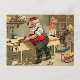 Vintage Jultomten julworkshop Helg Vykort
